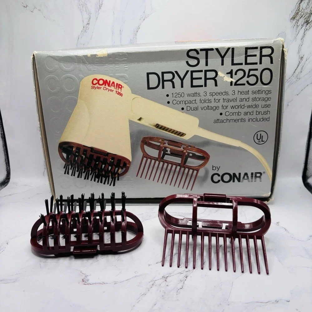 Vintage‎ Conair Styler 1250 Attachments & Box ONLY Hair Dryer Not Included READ